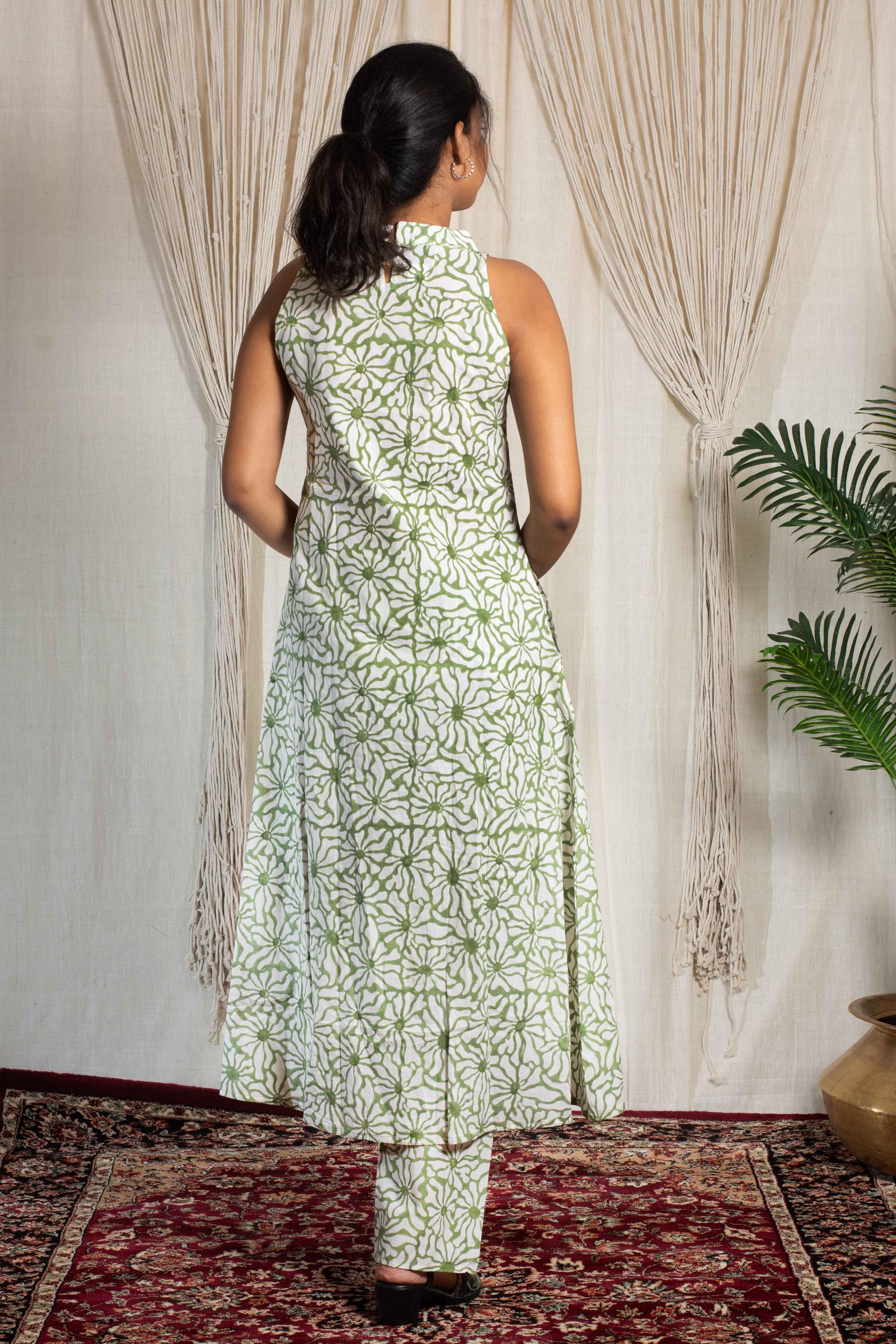 anushka halter neck kurti and pant - POP NAARI