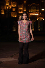 Roop v neck short kurti - POP NAARI