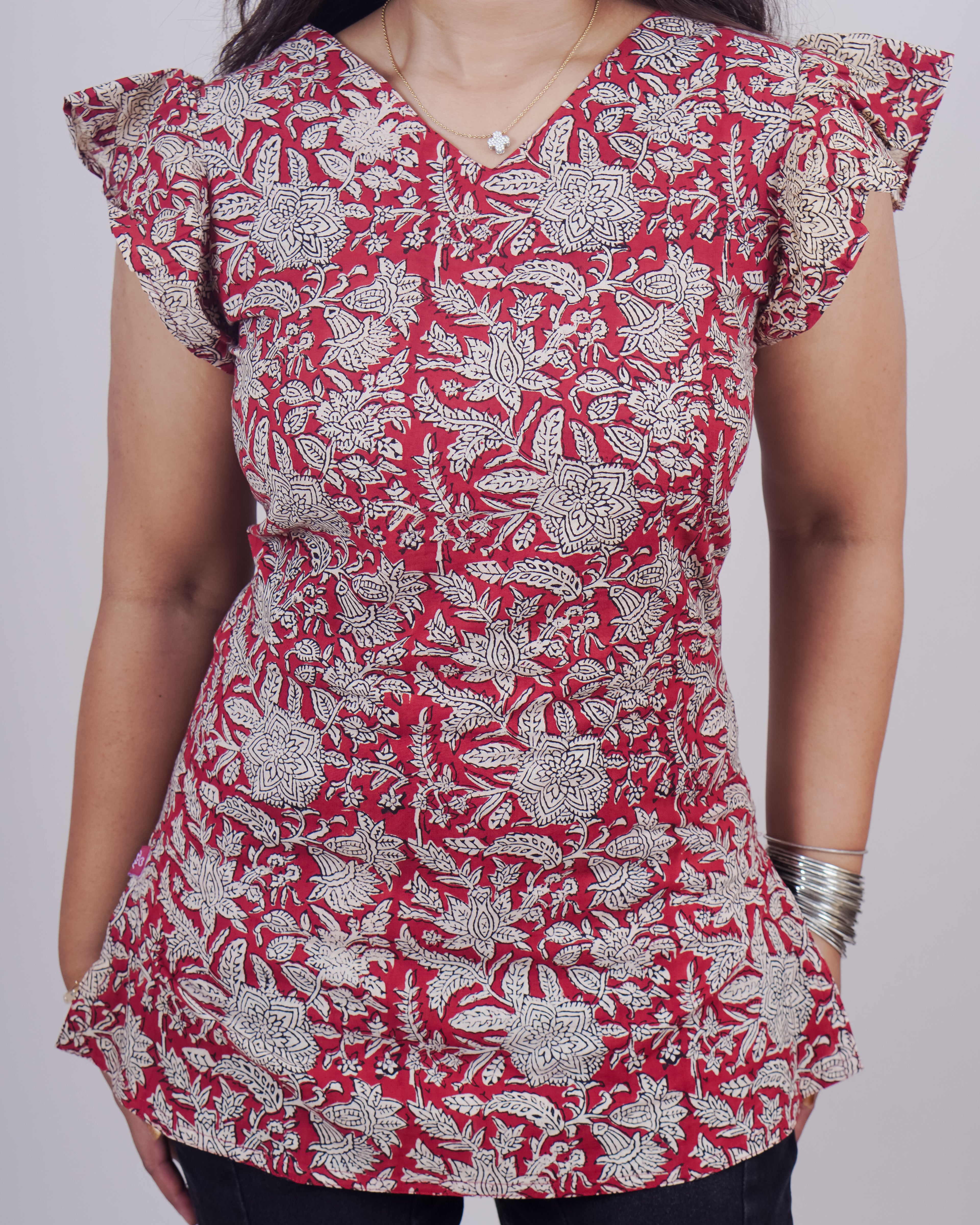 Geeth V Neck Short Kurti