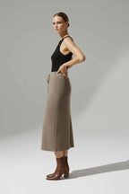 LISA GRAY RIBBED SKIRT