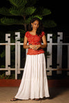 Diya White Long Skirt - POP NAARI