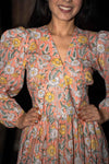 Princess Natasha Peach Handblock Cotton Dress