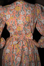 Princess Natasha Peach Handblock Cotton Dress