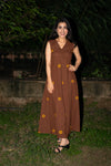 Princess Arora Brown Linen Dress