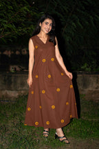 Princess Arora Brown Floral Dress