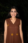 Princess Arora Brown Linen Dress