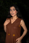Princess Arora Brown Linen Dress