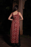 Sindhu Red Handblock Cotton Corset Long Kurti