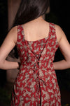 Sindhu Red Handblock Cotton Corset Long Kurti