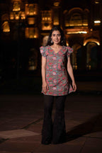 Roop v neck short kurti - POP NAARI