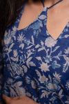 Neelthara Blue Handblock Cotton Long Kurti