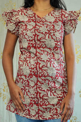 Geeth V Neck Short Kurti - POP NAARI