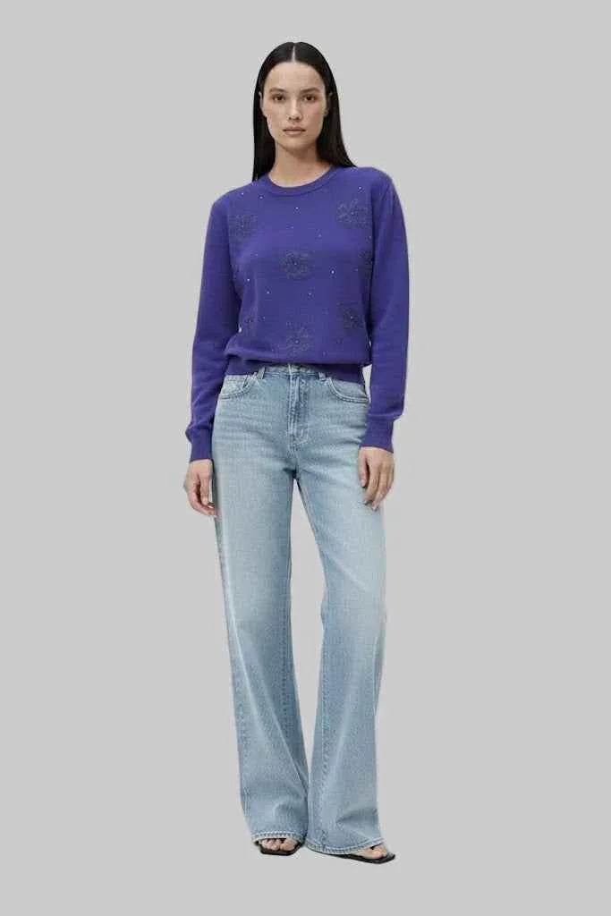Cleo Purple Knit Cardigan