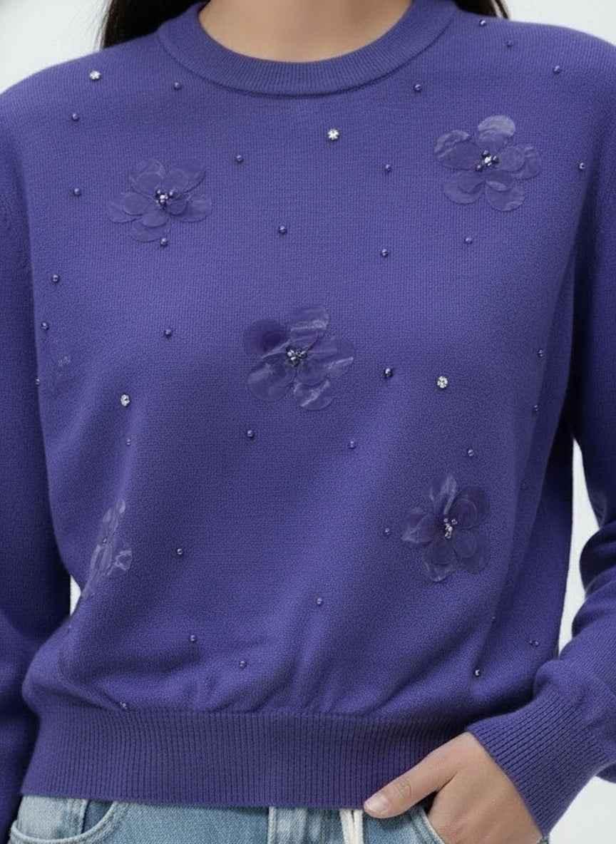 Cleo Purple Knit Cardigan