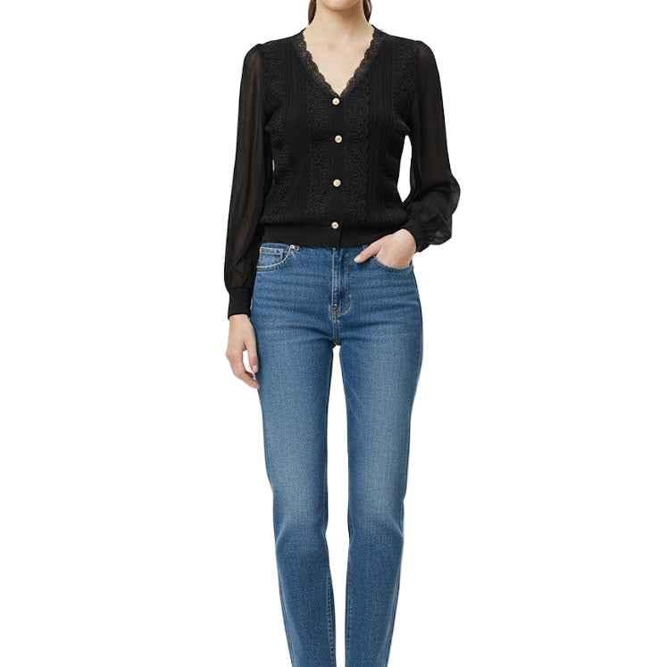 Monica Black Cardigan Short Top