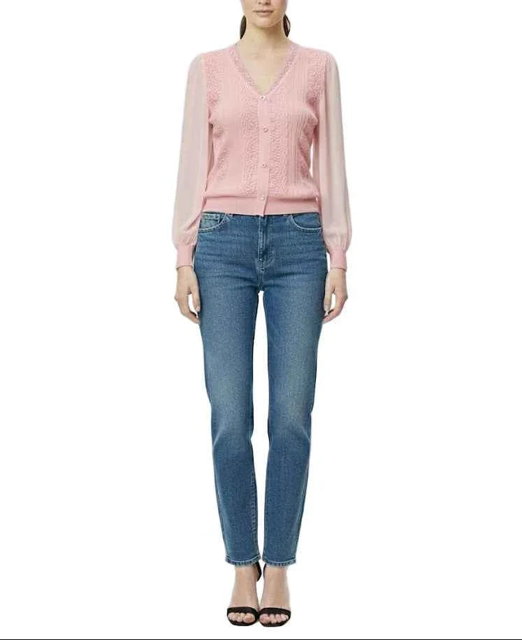 Monica Pink Cardigan Short Top