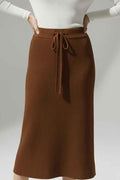 LISA BROWN RIBBED SKIRT