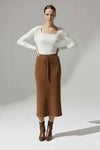 LISA BROWN RIBBED SKIRT