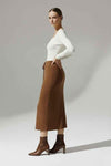 LISA BROWN RIBBED SKIRT
