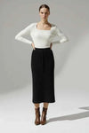 LISA BLACK RIBBED SKIRT