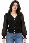 Monica Black Cardigan Short Top