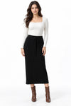 LISA BLACK RIBBED SKIRT
