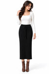 LISA BLACK RIBBED SKIRT