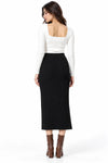 LISA BLACK RIBBED SKIRT