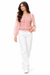 Monica Pink Cardigan Short Top
