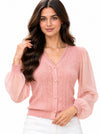 Monica Pink Cardigan Short Top